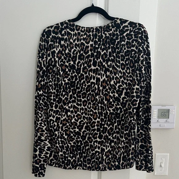 J. Crew Leopard Print Long Sleeve Tee in Black and Brown - Picture 3 of 8